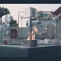  Стол-камин газовый Сlifton Compact Square Lime